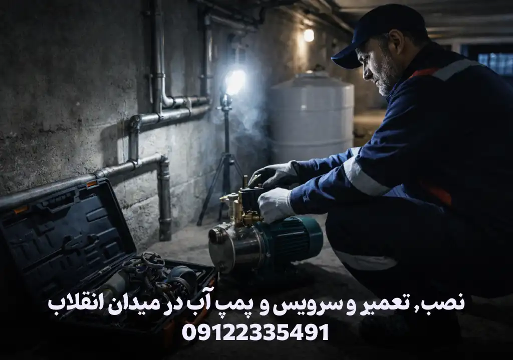 سرویس پمپ آب در میدان انقلاب